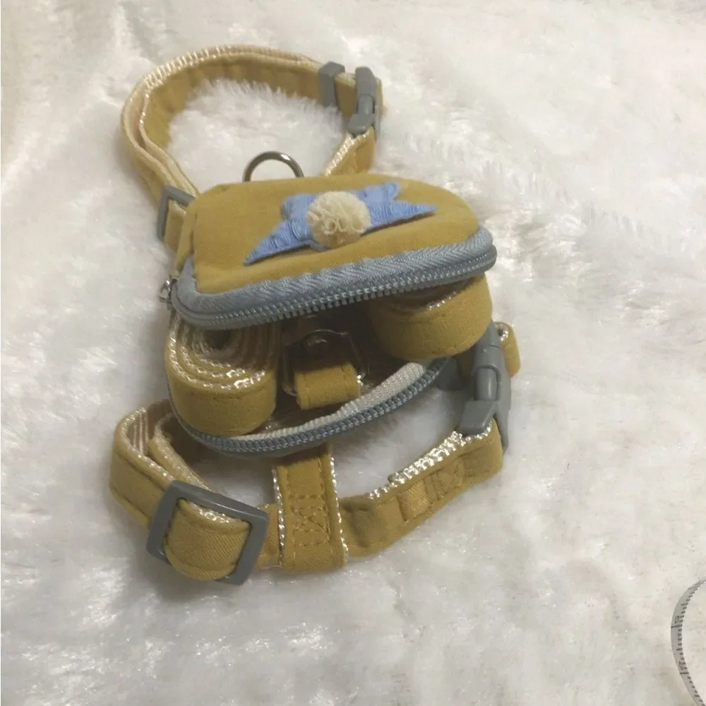 Yellow Backpack harness with leash size S NWOT